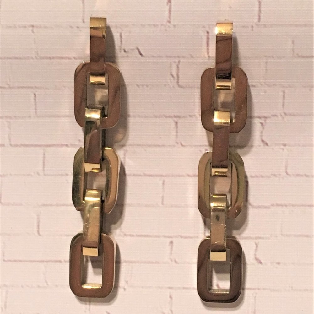 Goldtone Chunky Chain Link Dangle Earrings
